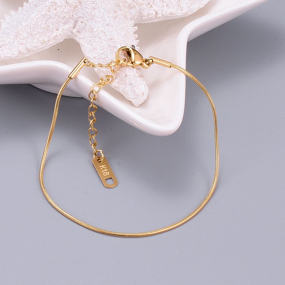 Tobillera Corazón Acero inoxidable 304 Acero titanio Chapado en oro de 18K Chapado en oro rosa Sin incrustaciones