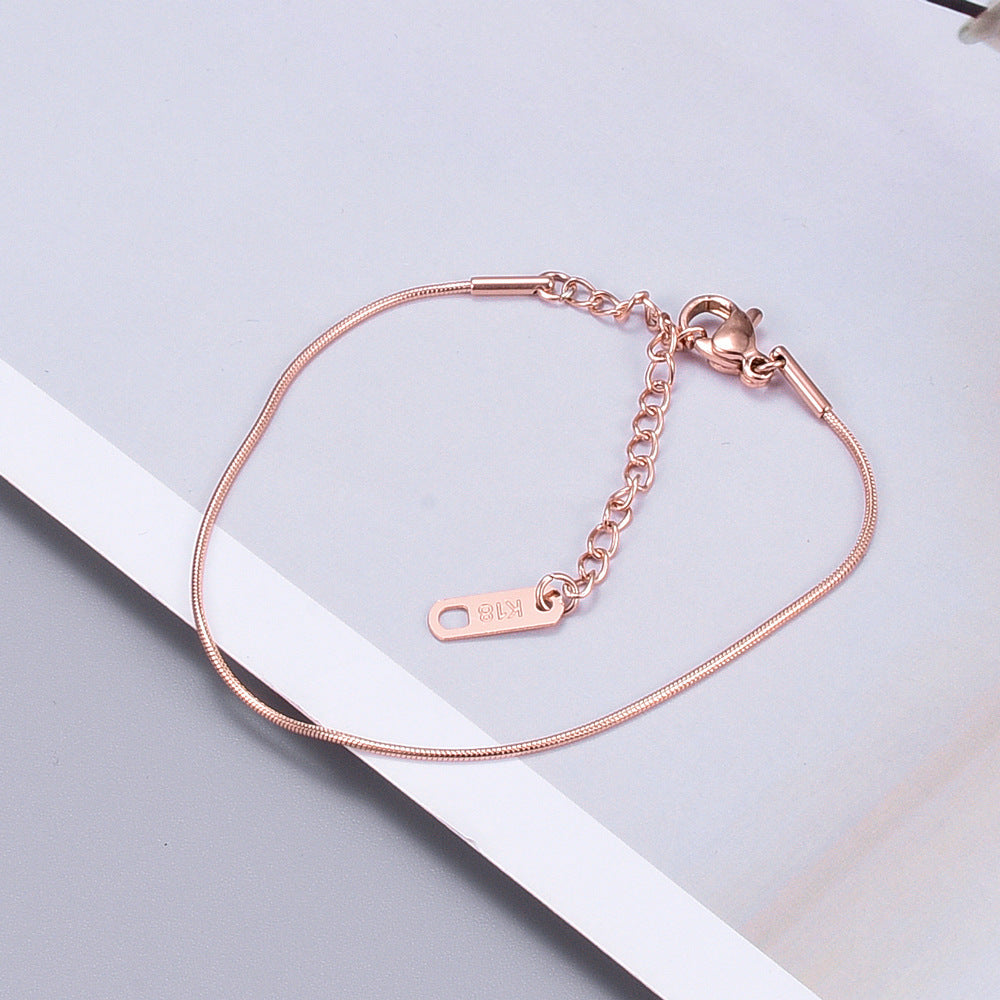 Tobillera Corazón Acero inoxidable 304 Acero titanio Chapado en oro de 18K Chapado en oro rosa Sin incrustaciones