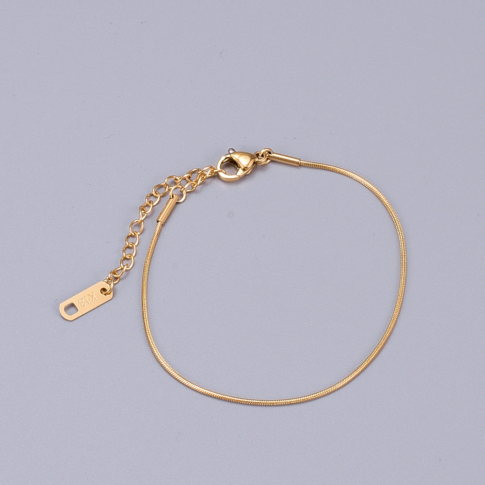 Tobillera Corazón Acero inoxidable 304 Acero titanio Chapado en oro de 18K Chapado en oro rosa Sin incrustaciones