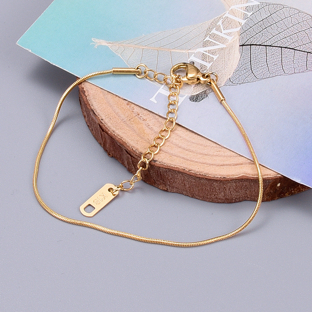 Tobillera Corazón Acero inoxidable 304 Acero titanio Chapado en oro de 18K Chapado en oro rosa Sin incrustaciones
