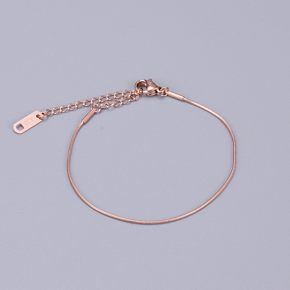 Tobillera Corazón Acero inoxidable 304 Acero titanio Chapado en oro de 18K Chapado en oro rosa Sin incrustaciones