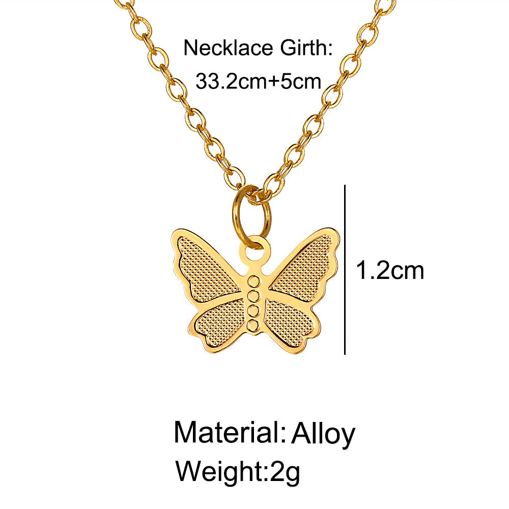 Collar cadena clavícula creativo colgante mariposa retro aleación simple