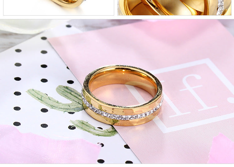 Flor de diamante sin incrustaciones Acero de titanio chapado en oro de 18K