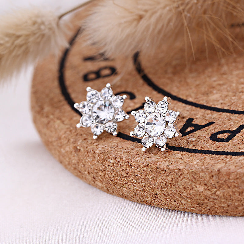Pendientes de aleación con revestimiento de perlas geométricas de moda