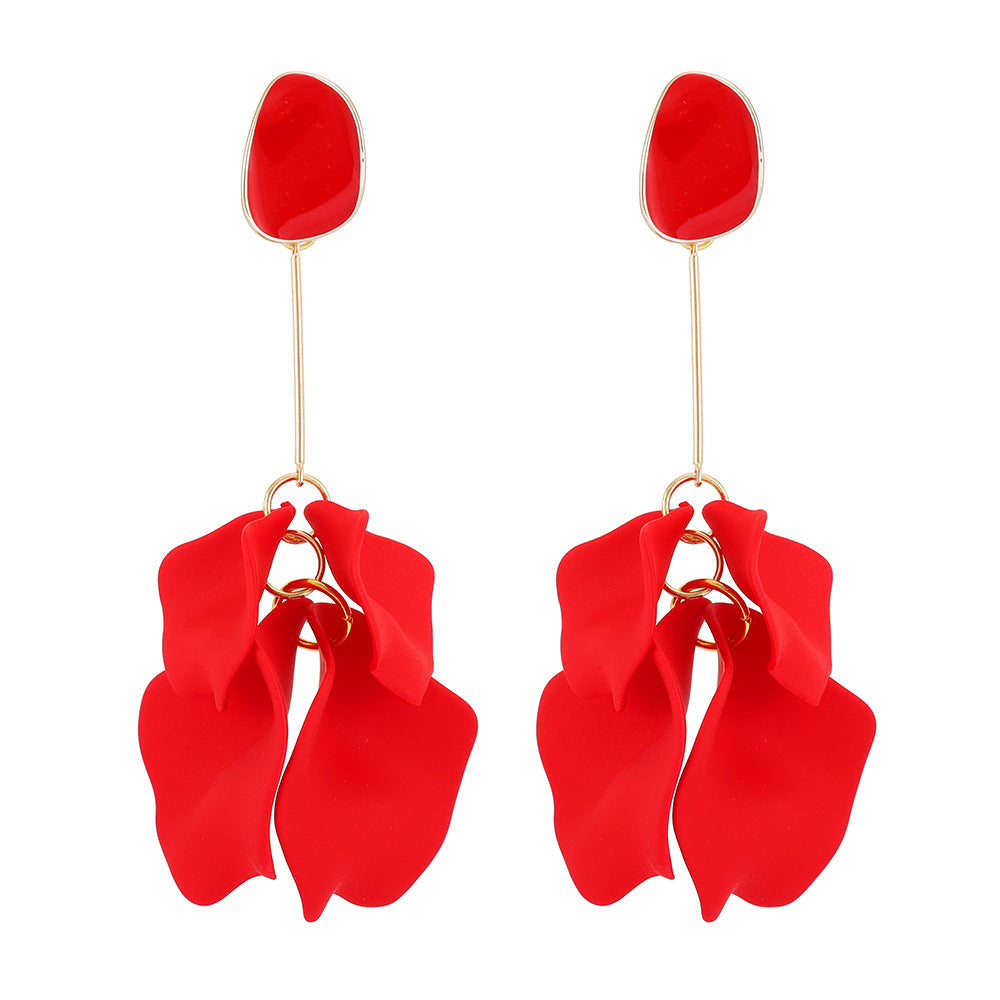 Pendientes colgantes acrílicos con revestimiento de flores de moda
