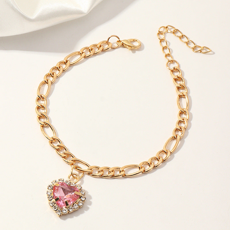 Pulsera de amor llena de diamantes circón simple de moda