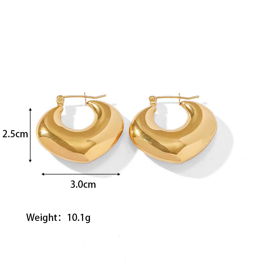 Pendientes chapados en oro de 18K de acero inoxidable 304 con revestimiento de color sólido a la moda