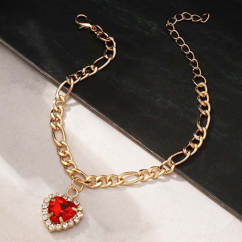 Pulsera de amor llena de diamantes circón simple de moda