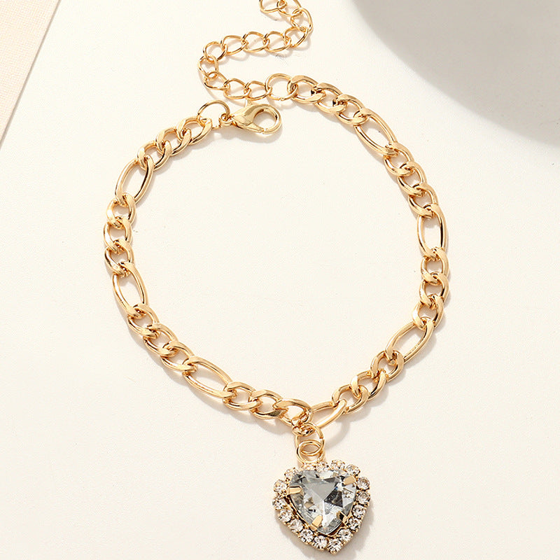 Pulsera de amor llena de diamantes circón simple de moda