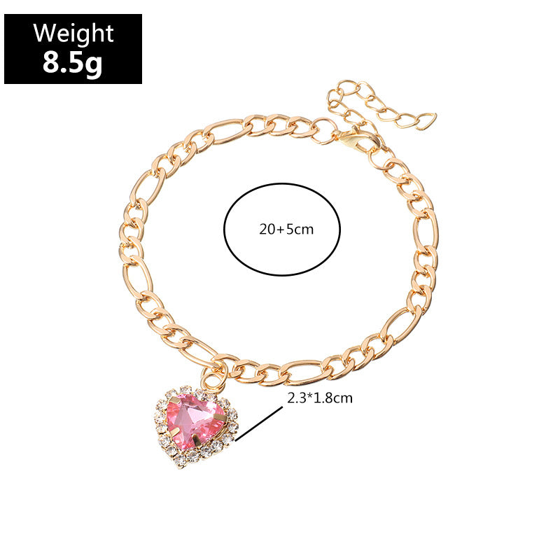Pulsera de amor llena de diamantes circón simple de moda