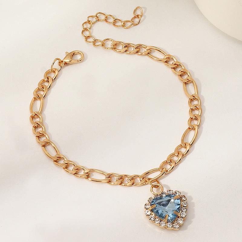 Pulsera de amor llena de diamantes circón simple de moda
