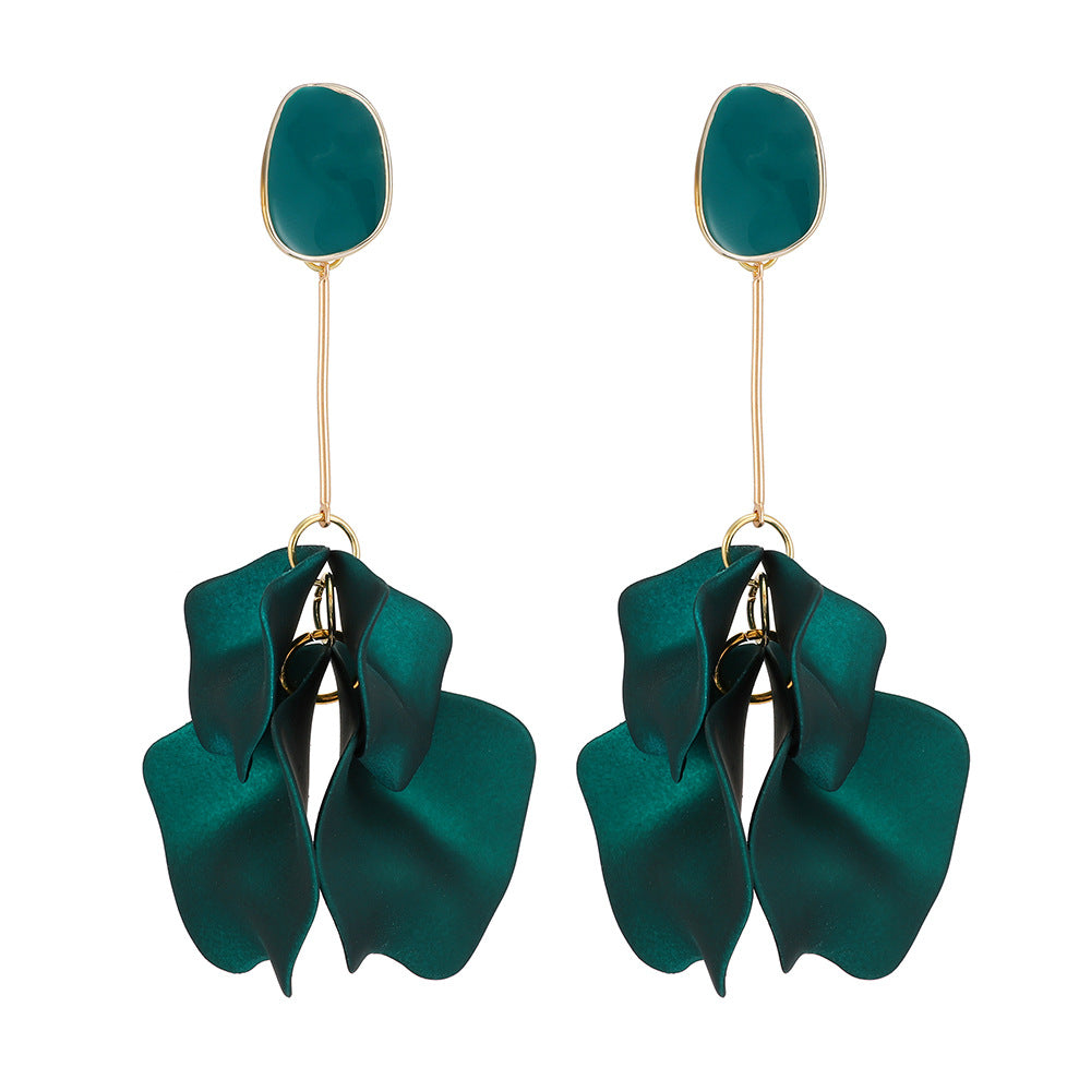 Pendientes colgantes acrílicos con revestimiento de flores de moda