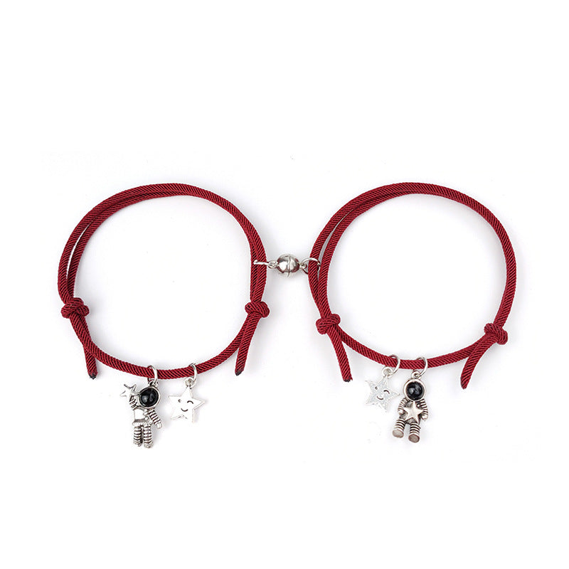 Pulseras de pareja sin incrustaciones con revestimiento de aleación de estrella de estilo simple