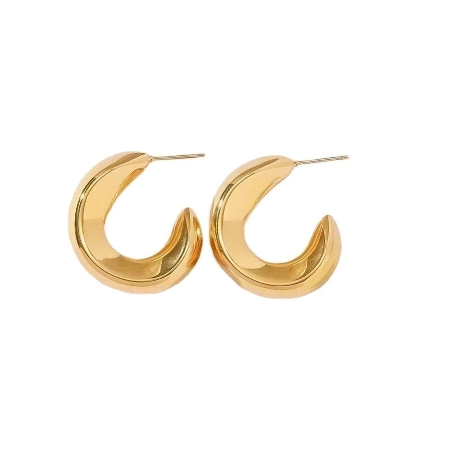 Pendientes chapados en oro de 18K de acero inoxidable 304 con revestimiento de color sólido a la moda