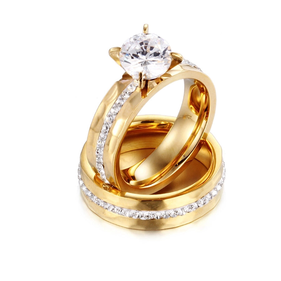 Flor de diamante sin incrustaciones Acero de titanio chapado en oro de 18K