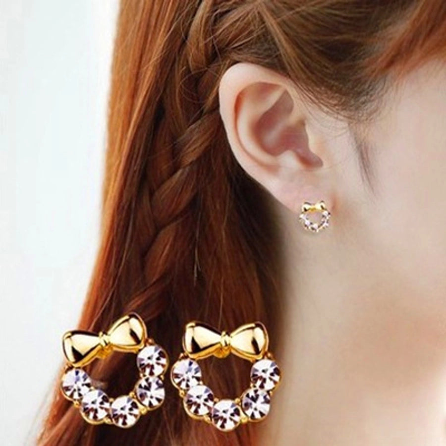 Pendientes de aleación con revestimiento de perlas geométricas de moda