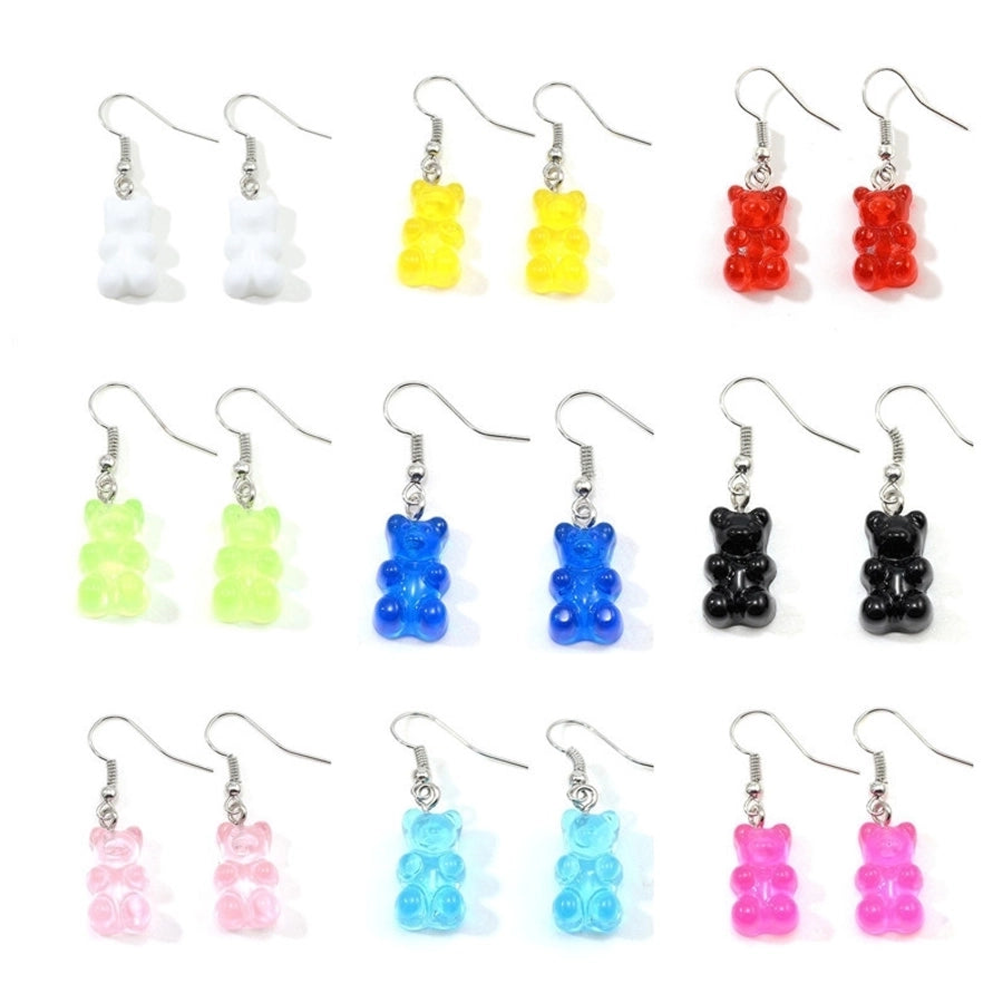 aretes de aleación de oso estilo dibujos animados