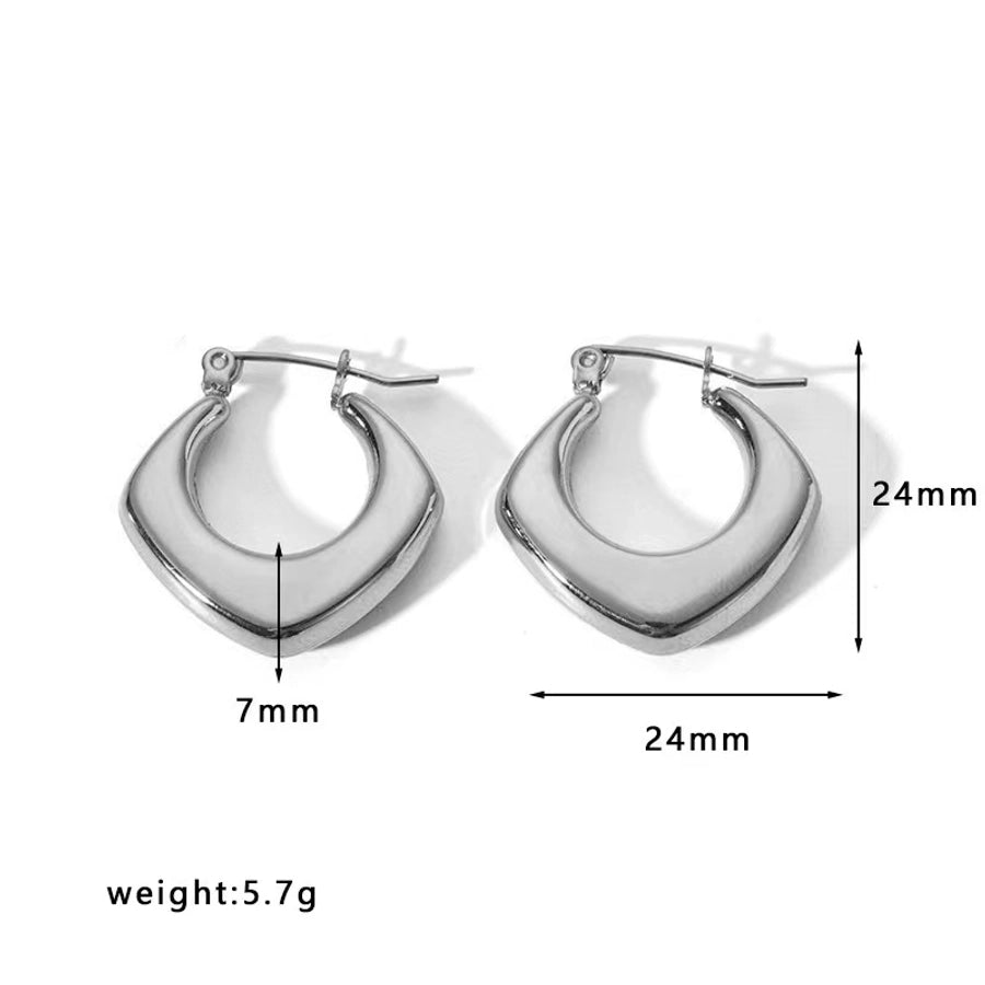 Pendientes chapados en oro de 18K de acero inoxidable 304 con revestimiento de color sólido a la moda