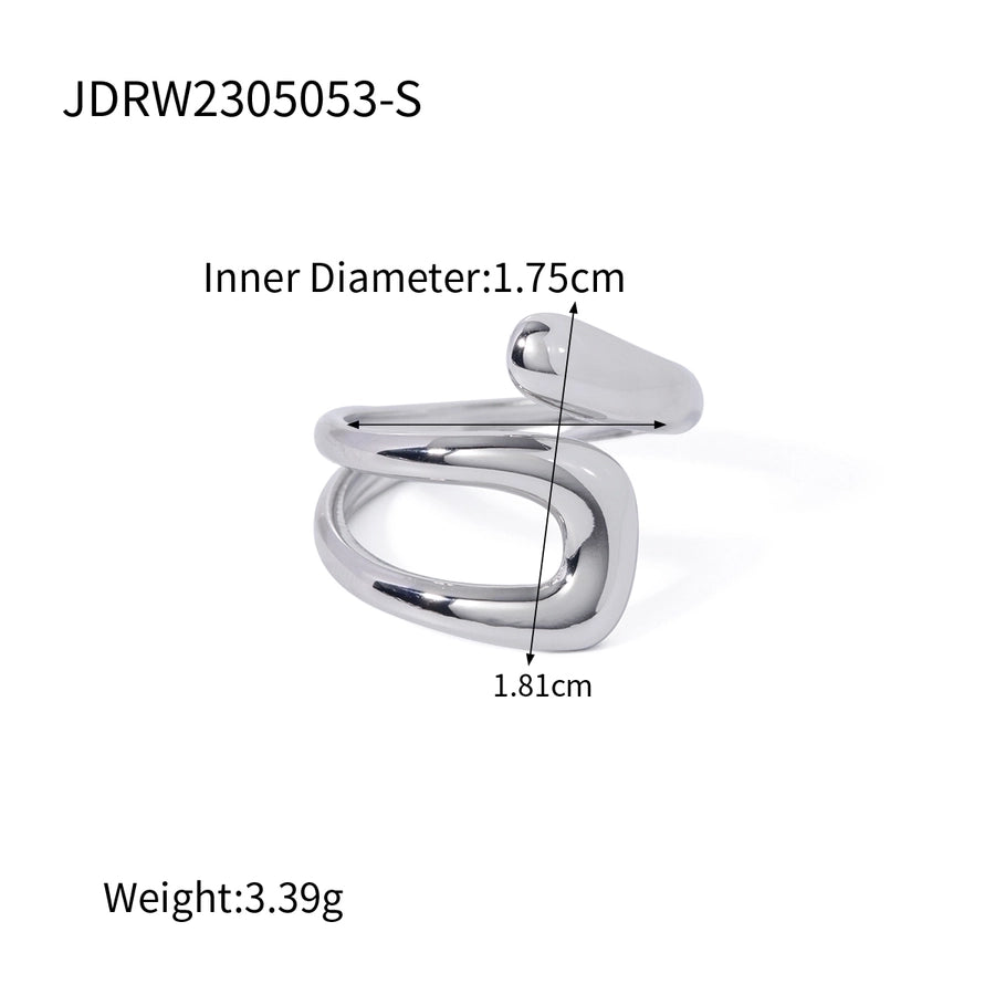 Anillos de color sólido irregulares de estilo Simple estilo IG de joyería abierta chapados en acero inoxidable 304