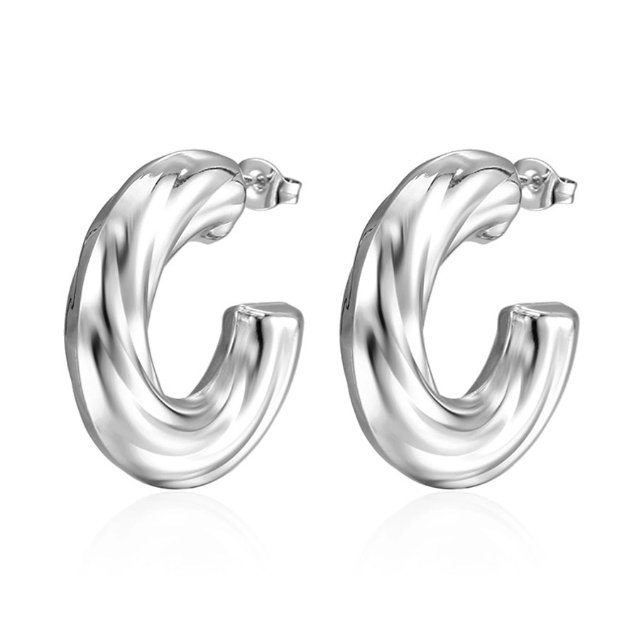 Pendientes chapados en oro de 18K de acero inoxidable 304 con revestimiento de color sólido a la moda