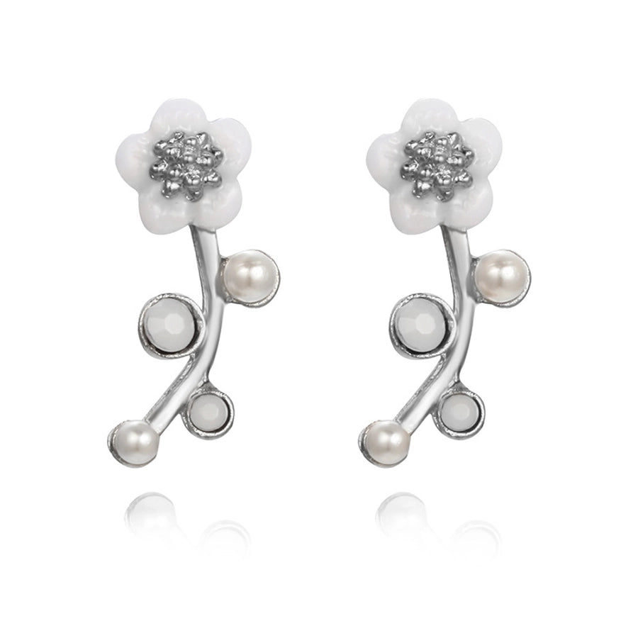Pendientes colgantes de hojas asimétricas con corazón de cristal