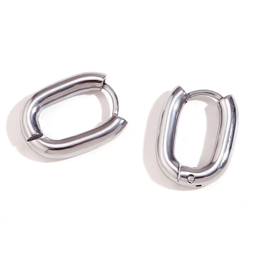 Pendientes chapados en oro de 18K de acero inoxidable 304 con revestimiento de color sólido de estilo simple