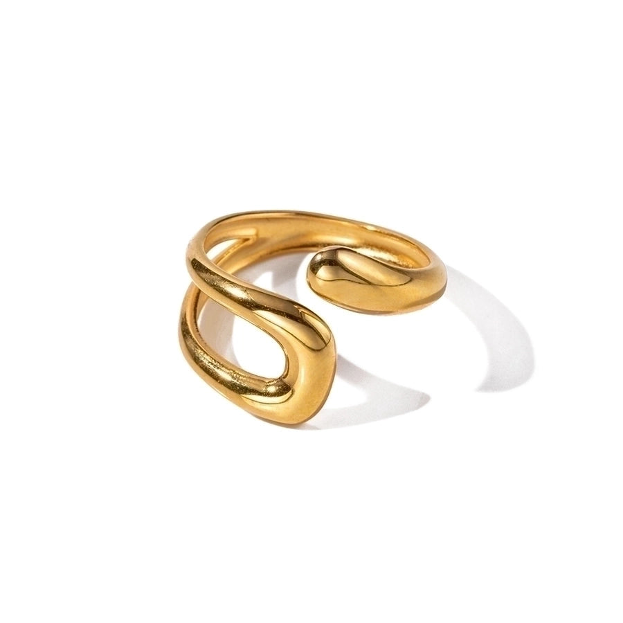 Anillos de color sólido irregulares de estilo Simple estilo IG de joyería abierta chapados en acero inoxidable 304