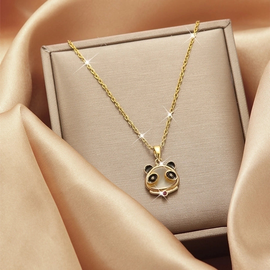 Collar con colgante chapado en oro con incrustaciones de acero de titanio y flor en forma de corazón