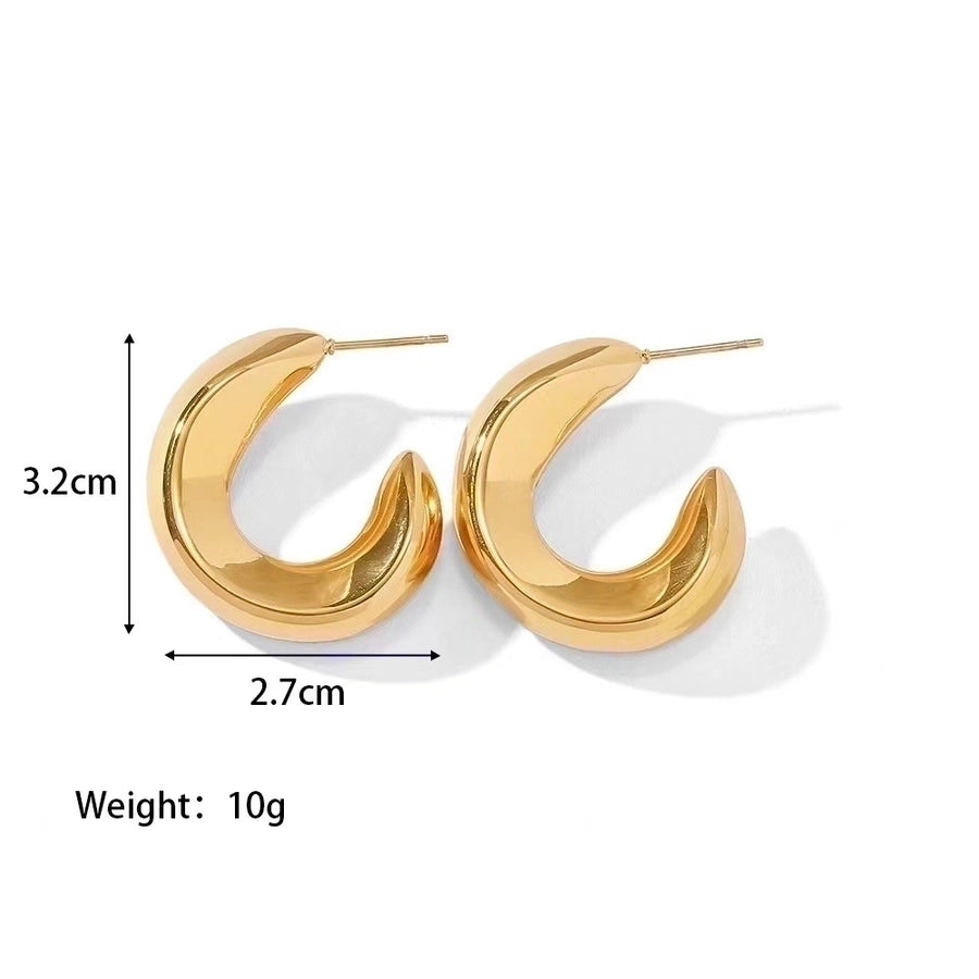 Pendientes chapados en oro de 18K de acero inoxidable 304 con revestimiento de color sólido a la moda
