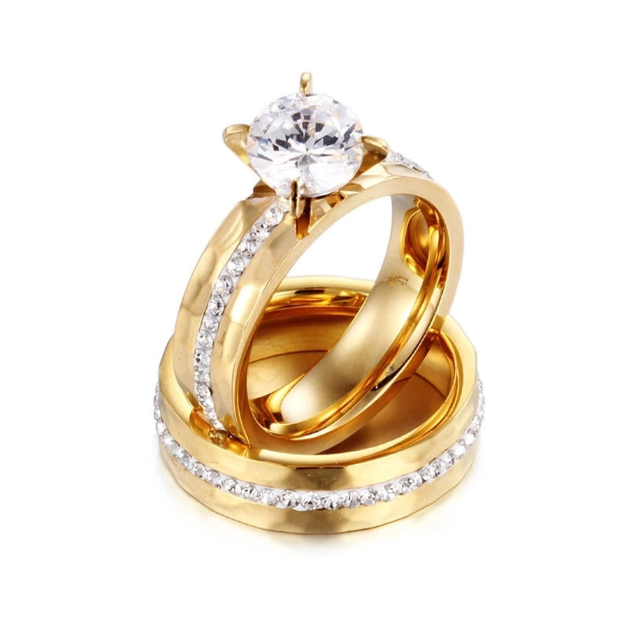 Flor de diamante sin incrustaciones Acero de titanio chapado en oro de 18K