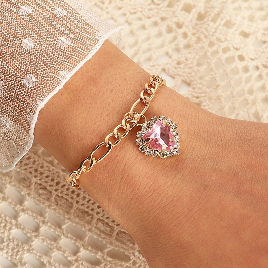 Pulsera de amor llena de diamantes circón simple de moda