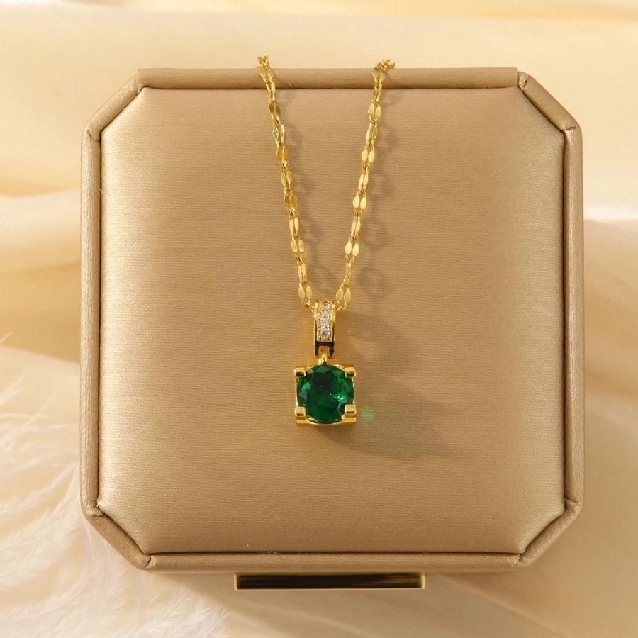 Collar con colgante chapado en oro con incrustaciones de acero de titanio y flor en forma de corazón