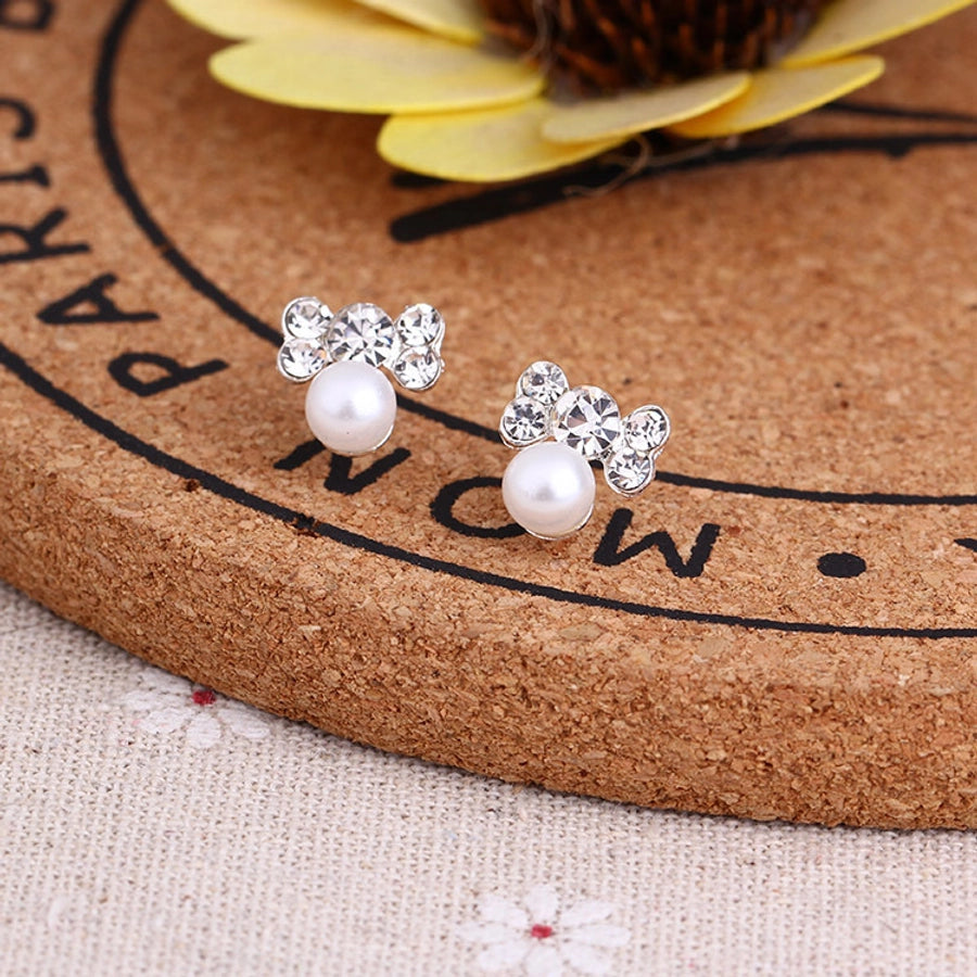 Pendientes de aleación con revestimiento de perlas geométricas de moda