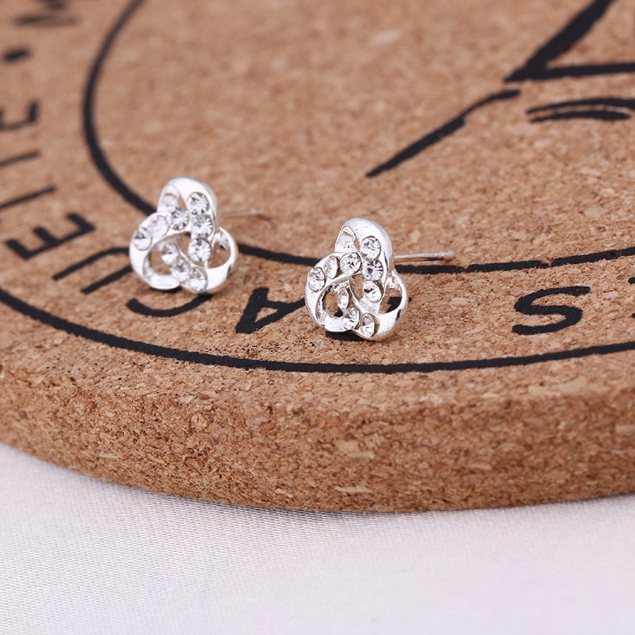 Pendientes de aleación con revestimiento de perlas geométricas de moda