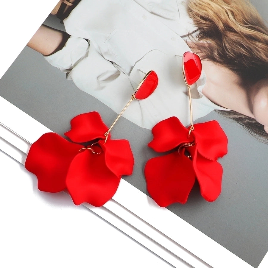 Pendientes colgantes acrílicos con revestimiento de flores de moda