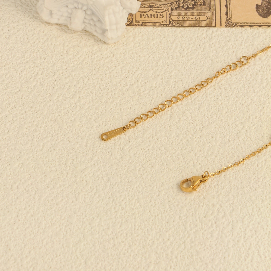 Tobillera para mujer chapada en oro de 18K con incrustaciones de acero inoxidable 304 y mariposa de estilo sencillo