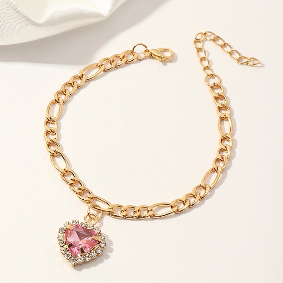 Pulsera de amor llena de diamantes circón simple de moda
