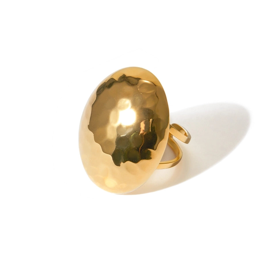 Anillos abiertos martillados estilo IG chapados en oro de 18K de acero inoxidable 304