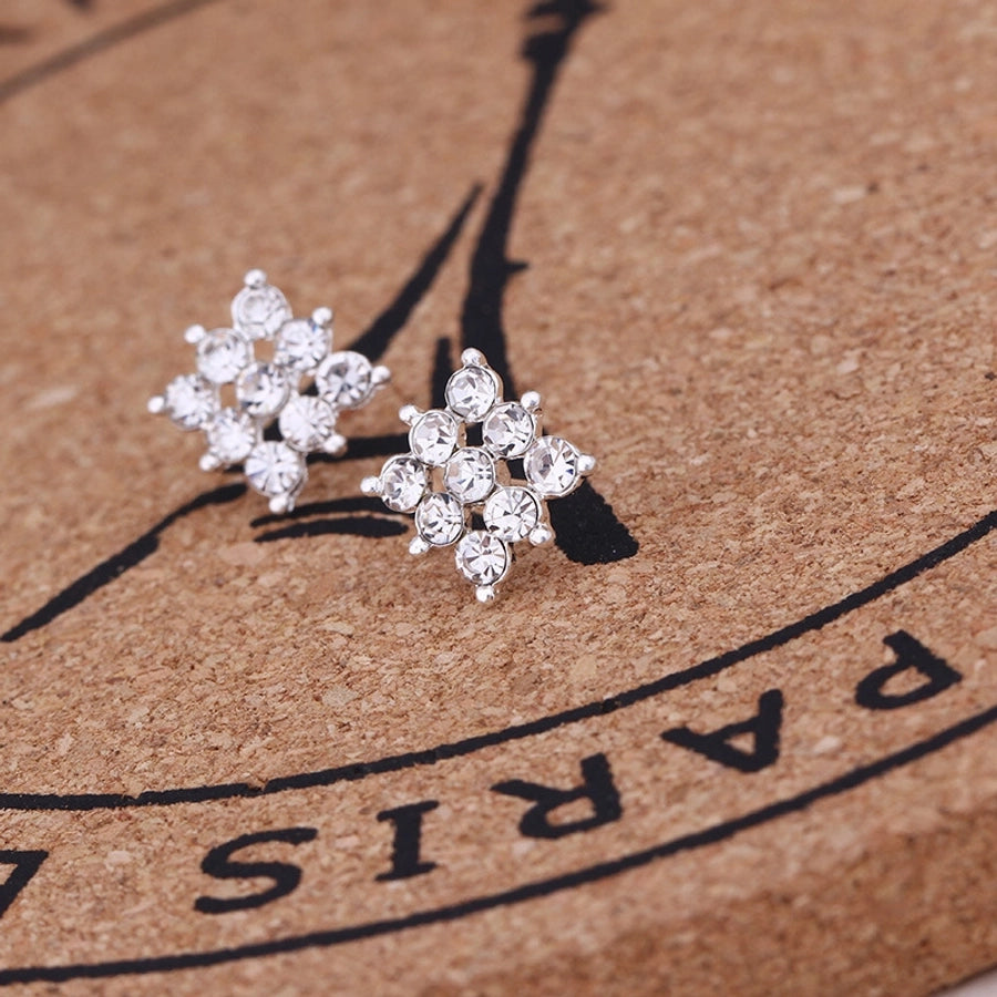 Pendientes de aleación con revestimiento de perlas geométricas de moda
