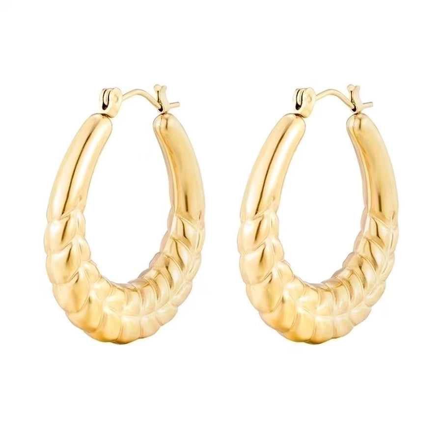 Pendientes chapados en oro de 18K de acero inoxidable 304 con revestimiento de color sólido a la moda