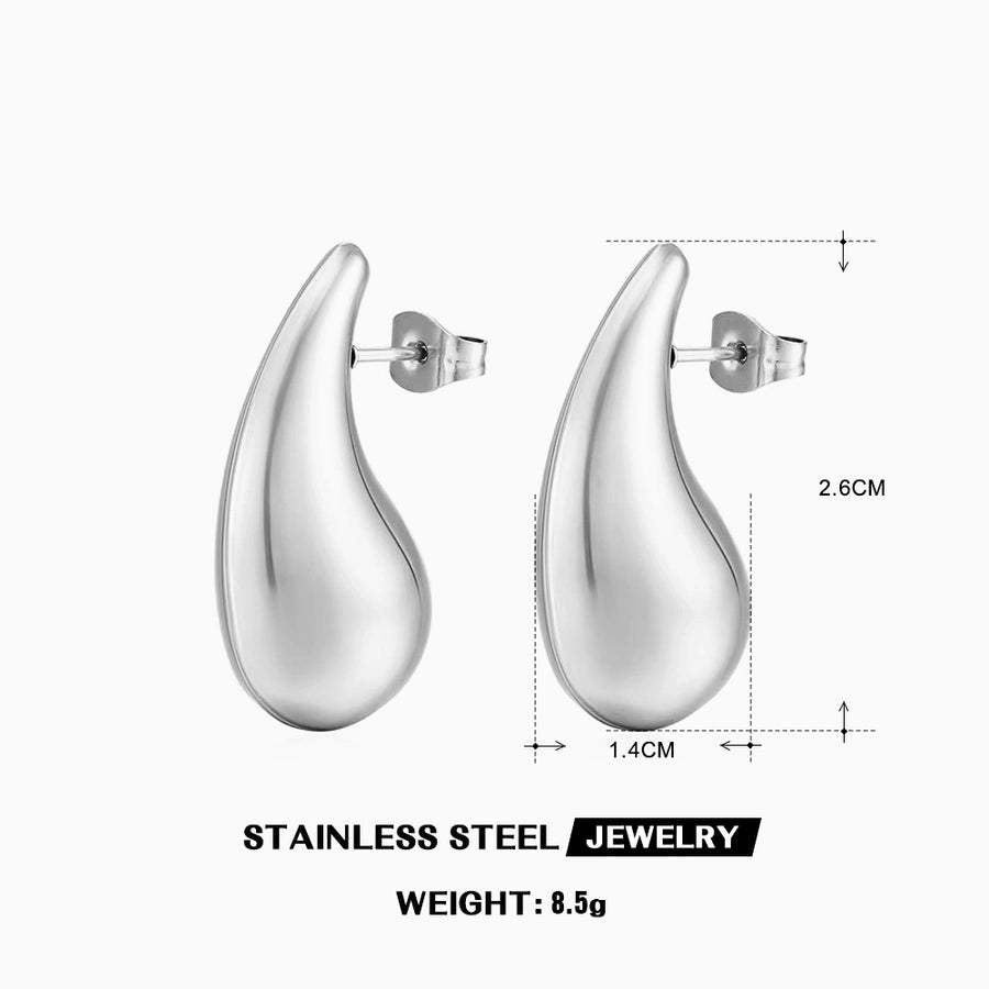 Pendientes chapados en oro de 18 K de acero inoxidable 304 con revestimiento geométrico de estilo simple