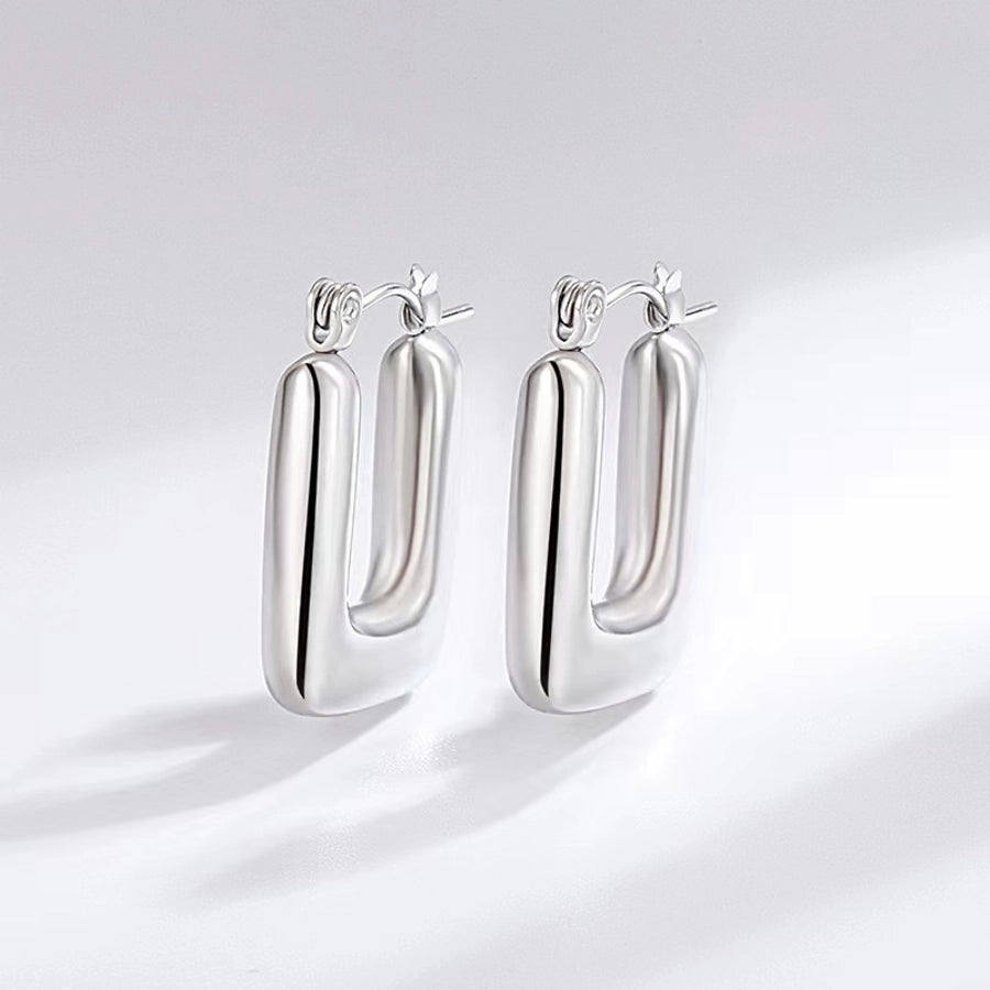 Pendientes chapados en oro de 18K de acero inoxidable 304 con revestimiento de color sólido a la moda