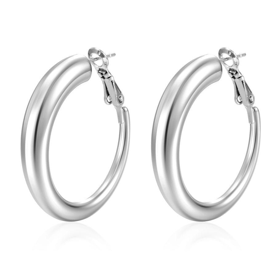 Pendientes chapados en oro de 18K de acero inoxidable 304 con revestimiento de color sólido a la moda