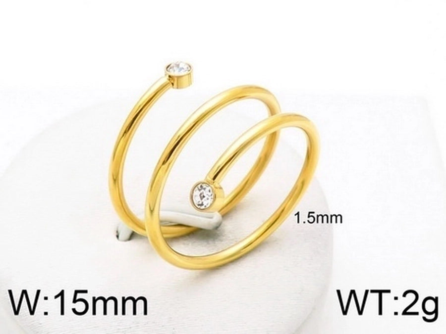 Acero Inoxidable Chapados en oro de 18k Circón Anillos Abiertos