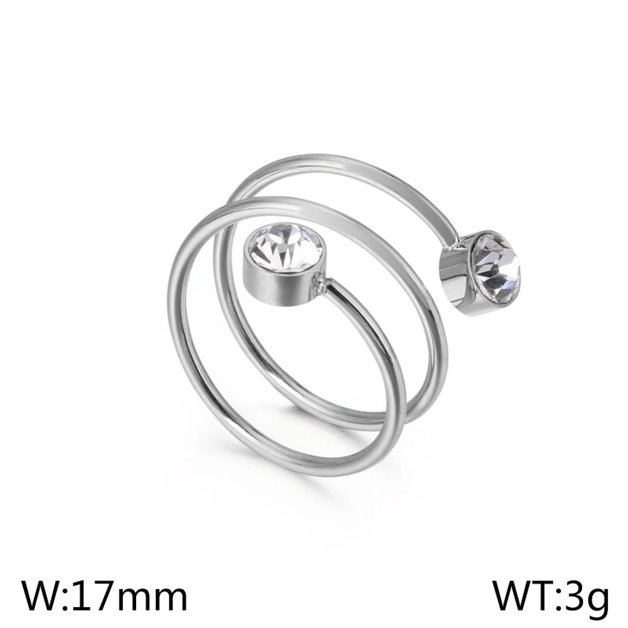 Acero Inoxidable Chapados en oro de 18k Circón Anillos Abiertos