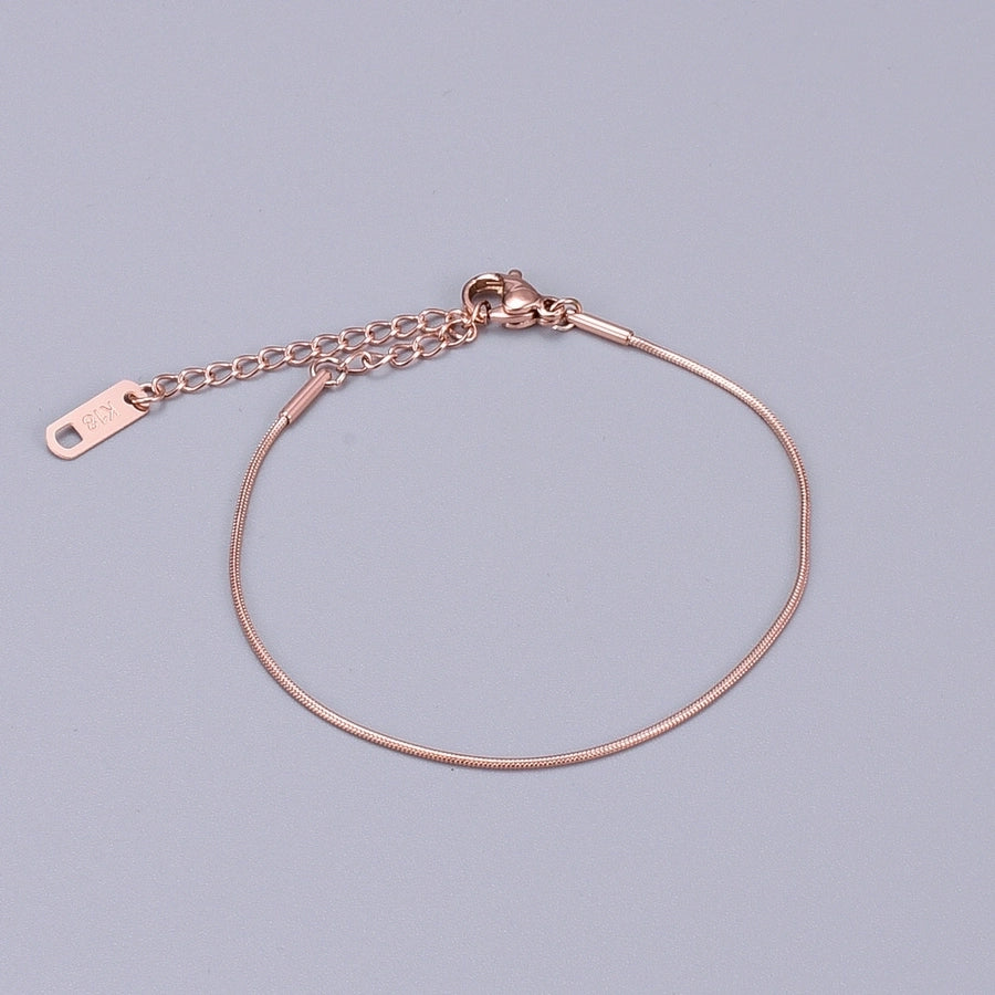 Tobillera Corazón Acero inoxidable 304 Acero titanio Chapado en oro de 18K Chapado en oro rosa Sin incrustaciones