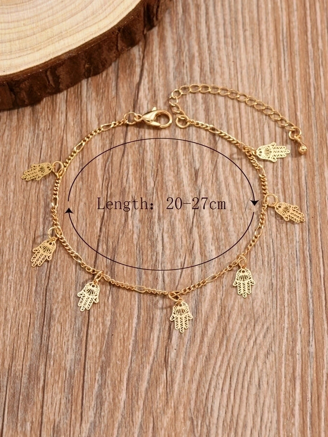 Tobillera de mujer con cadena de aleación de mariposa y ojo de animal de estilo simple informal