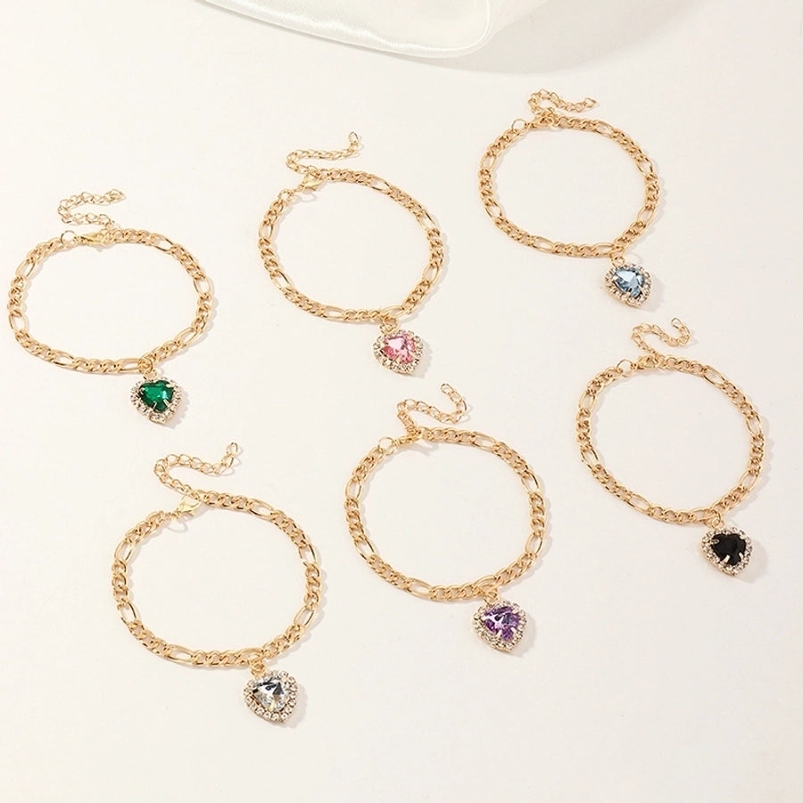 Pulsera de amor llena de diamantes circón simple de moda