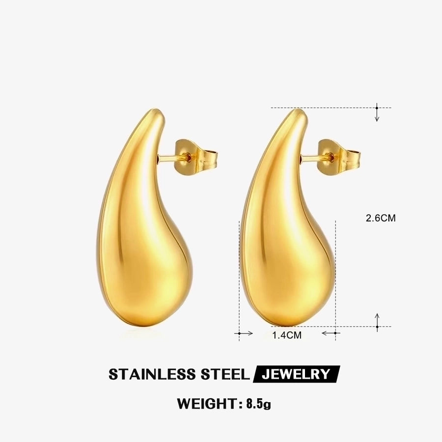 Pendientes chapados en oro de 18 K de acero inoxidable 304 con revestimiento geométrico de estilo simple