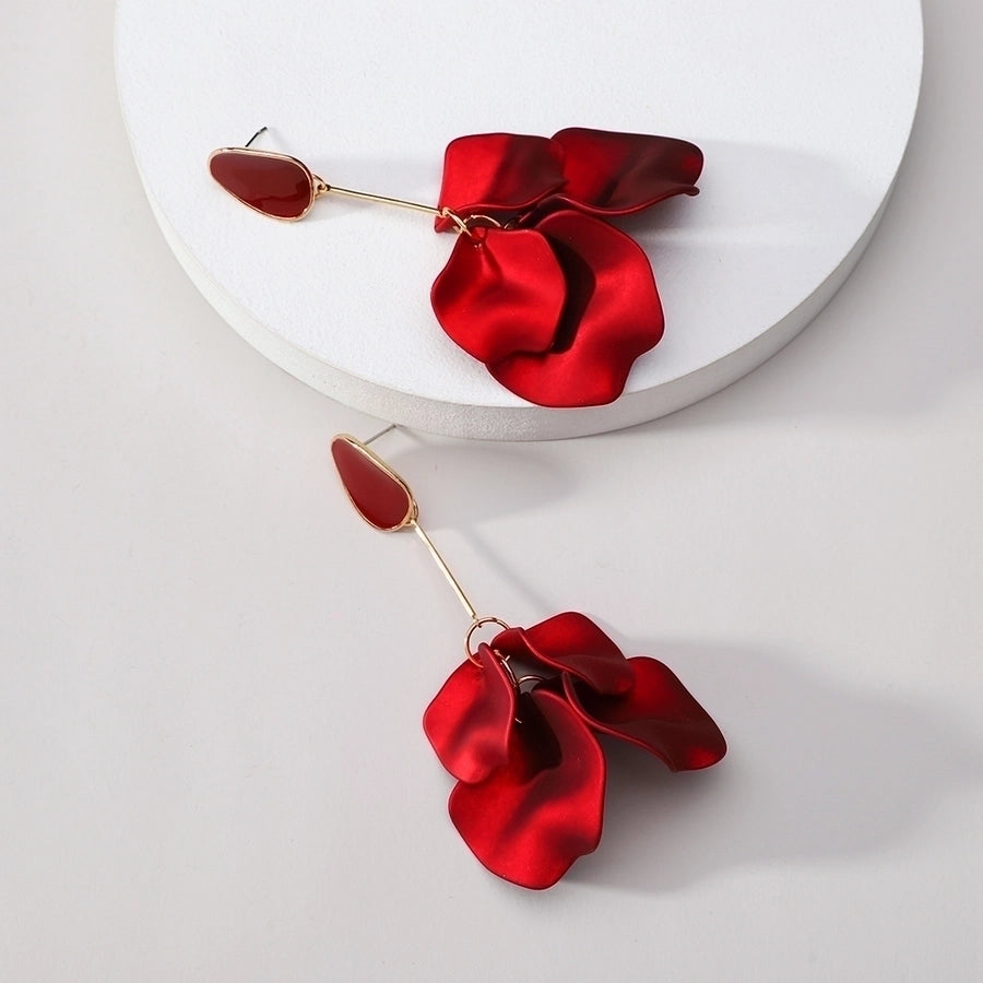 Pendientes colgantes acrílicos con revestimiento de flores de moda